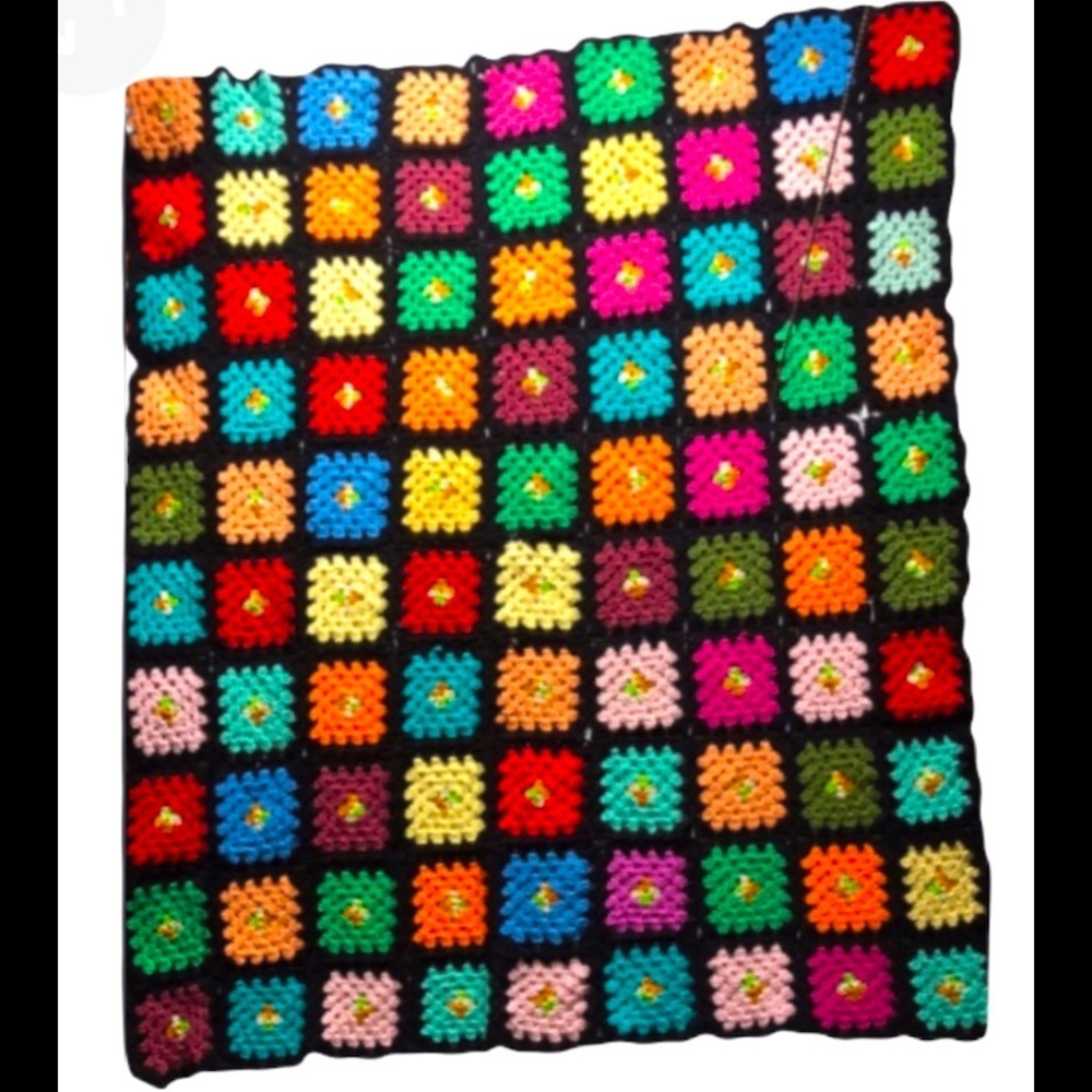 VTG Granny Squares crochet Afghan hand made